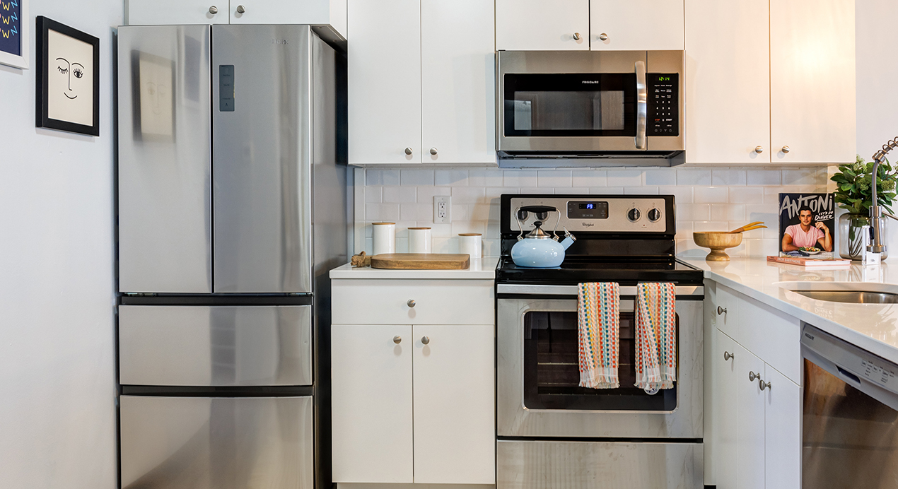 A kitchen with modern appliances