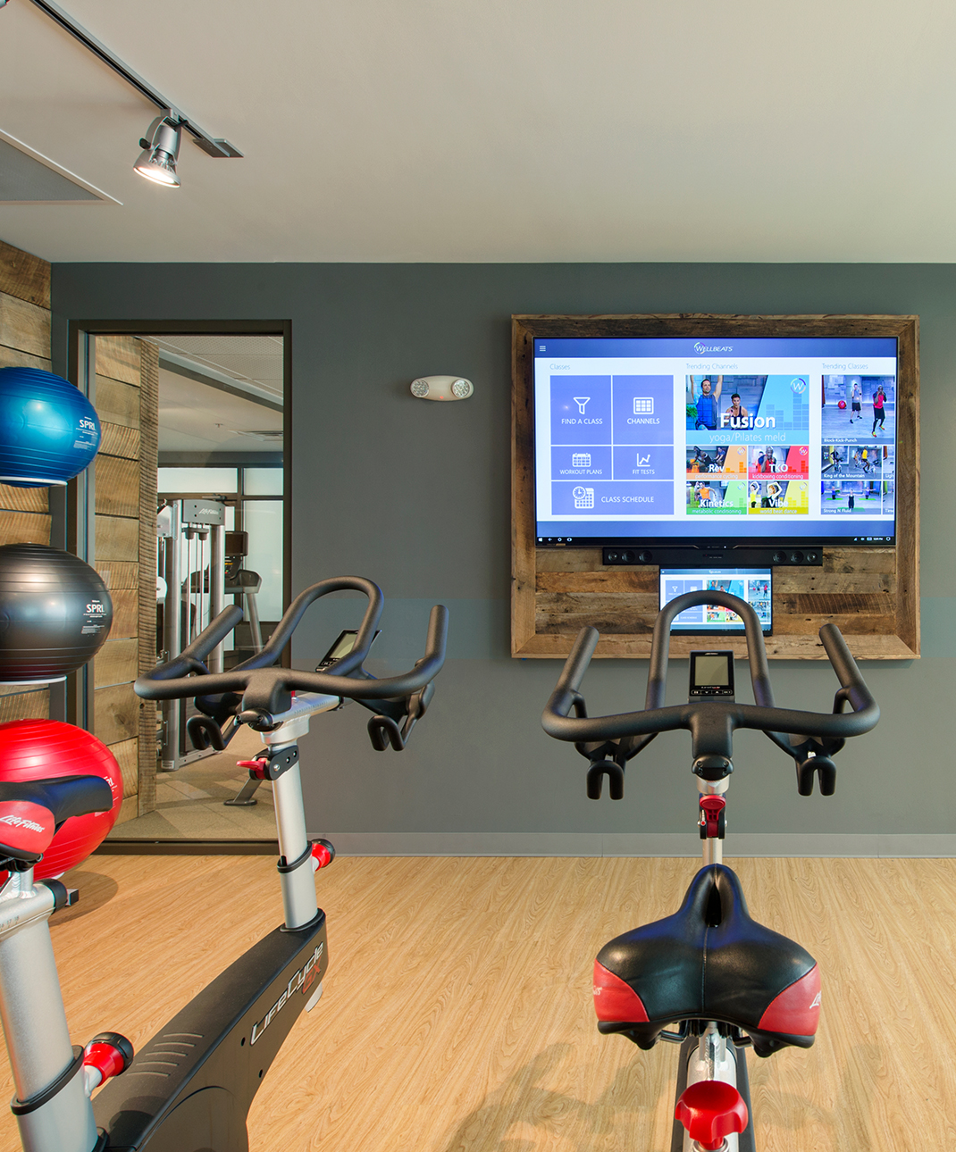 Cardio equipment in a fitness center