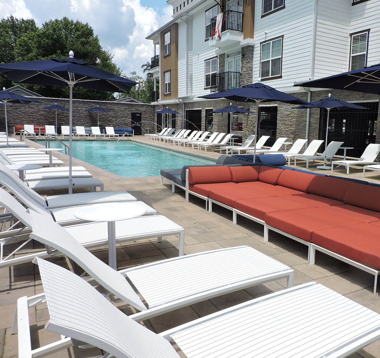 Poolside lounge seating