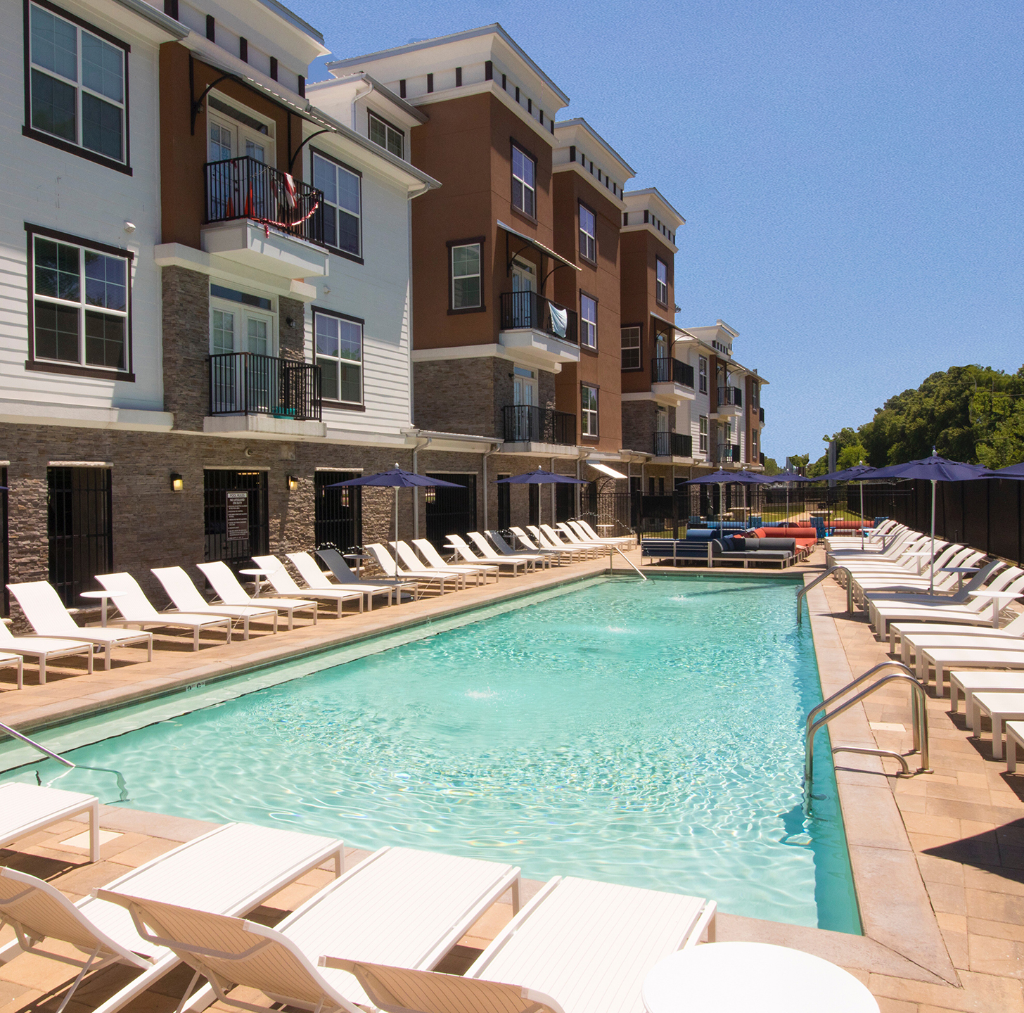 A resort-style swimming pool