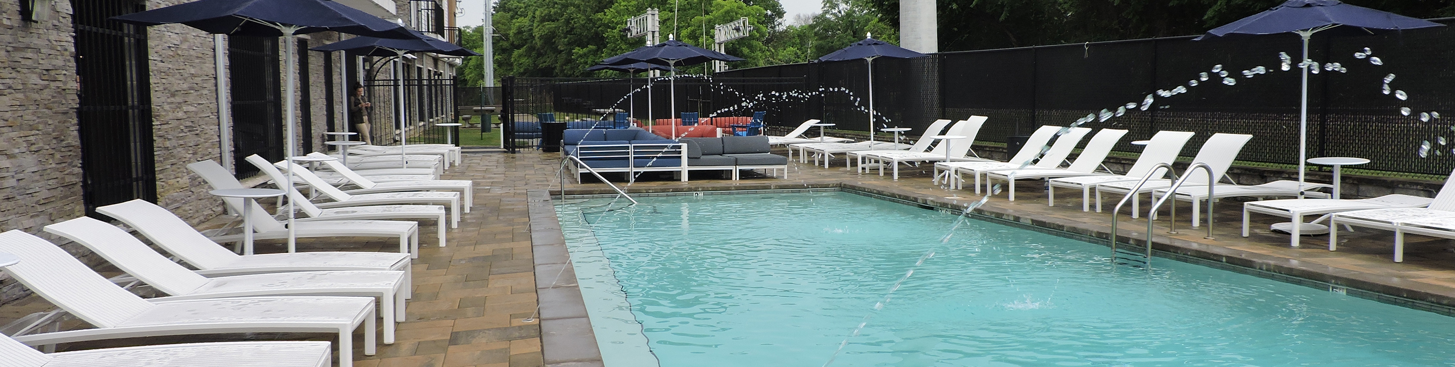 A resort-style swimming pool