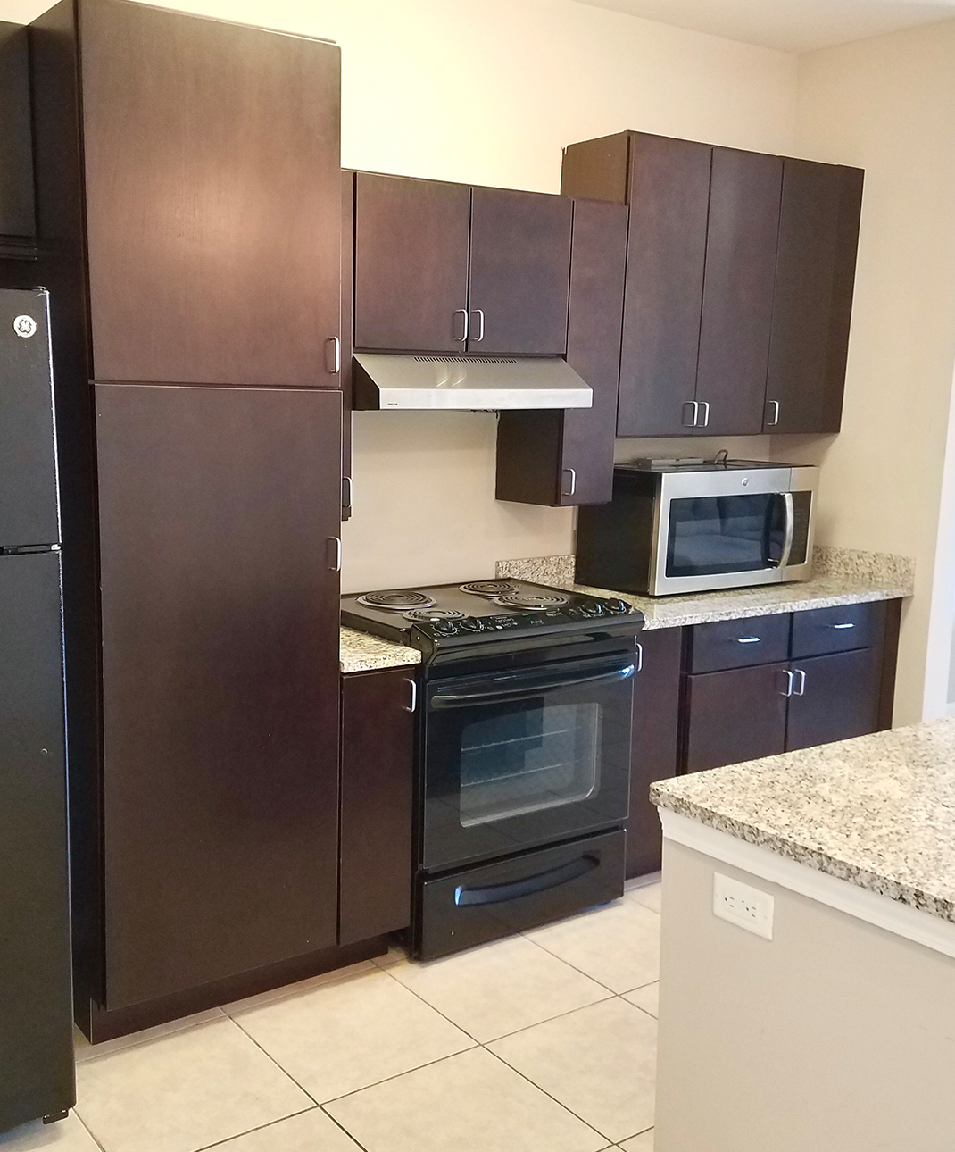 A kitchen equipped with appliances