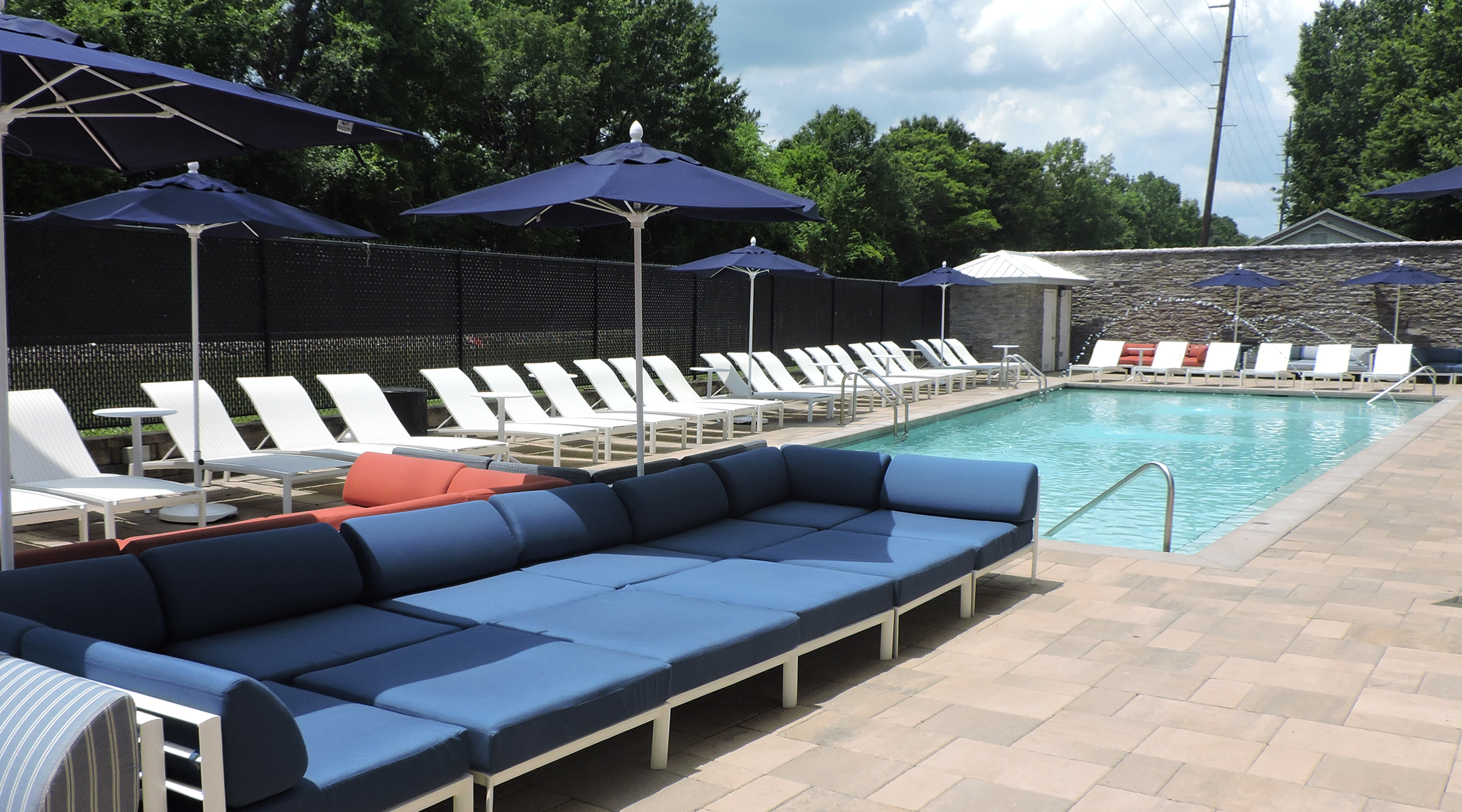 Poolside lounge seating