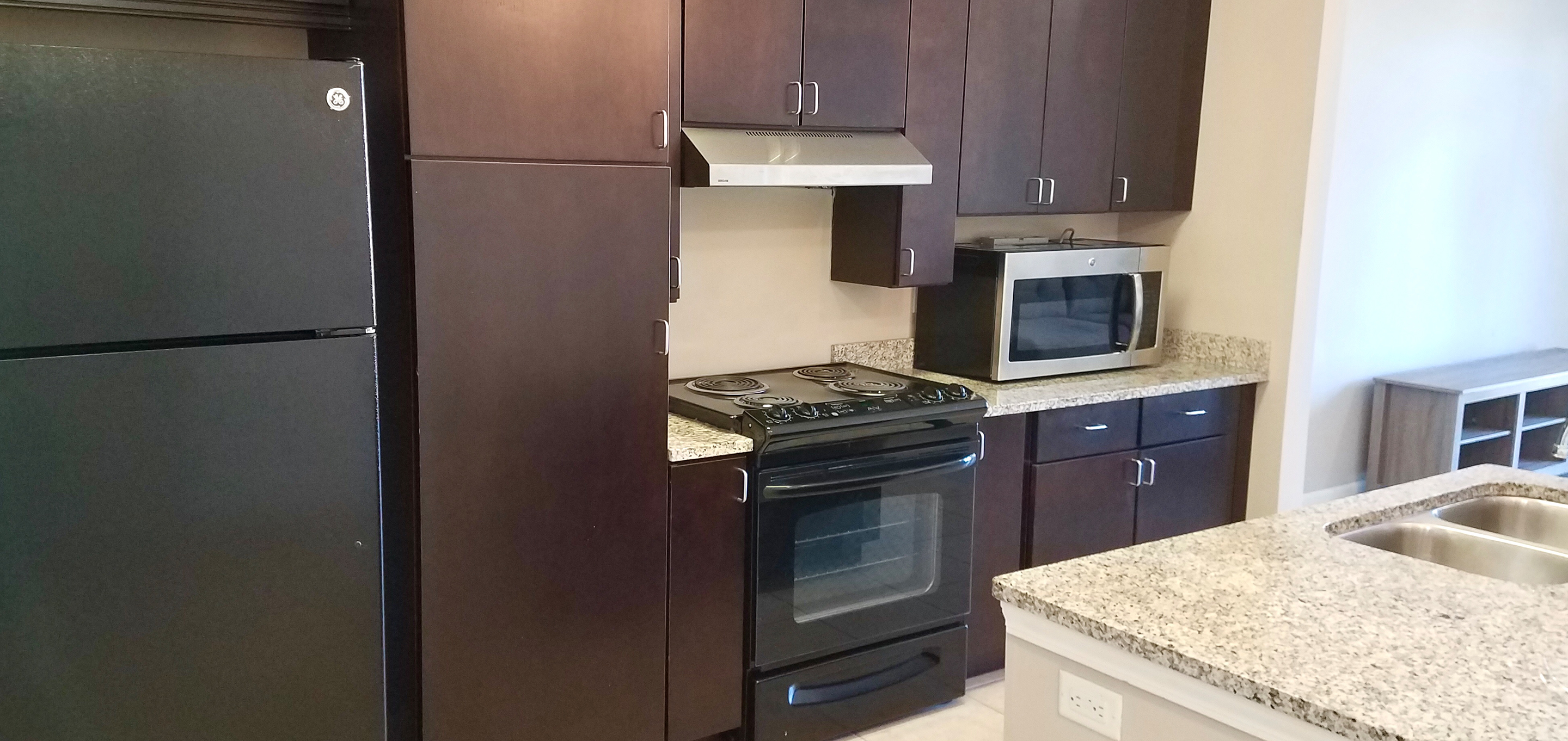 A kitchen equipped with appliances