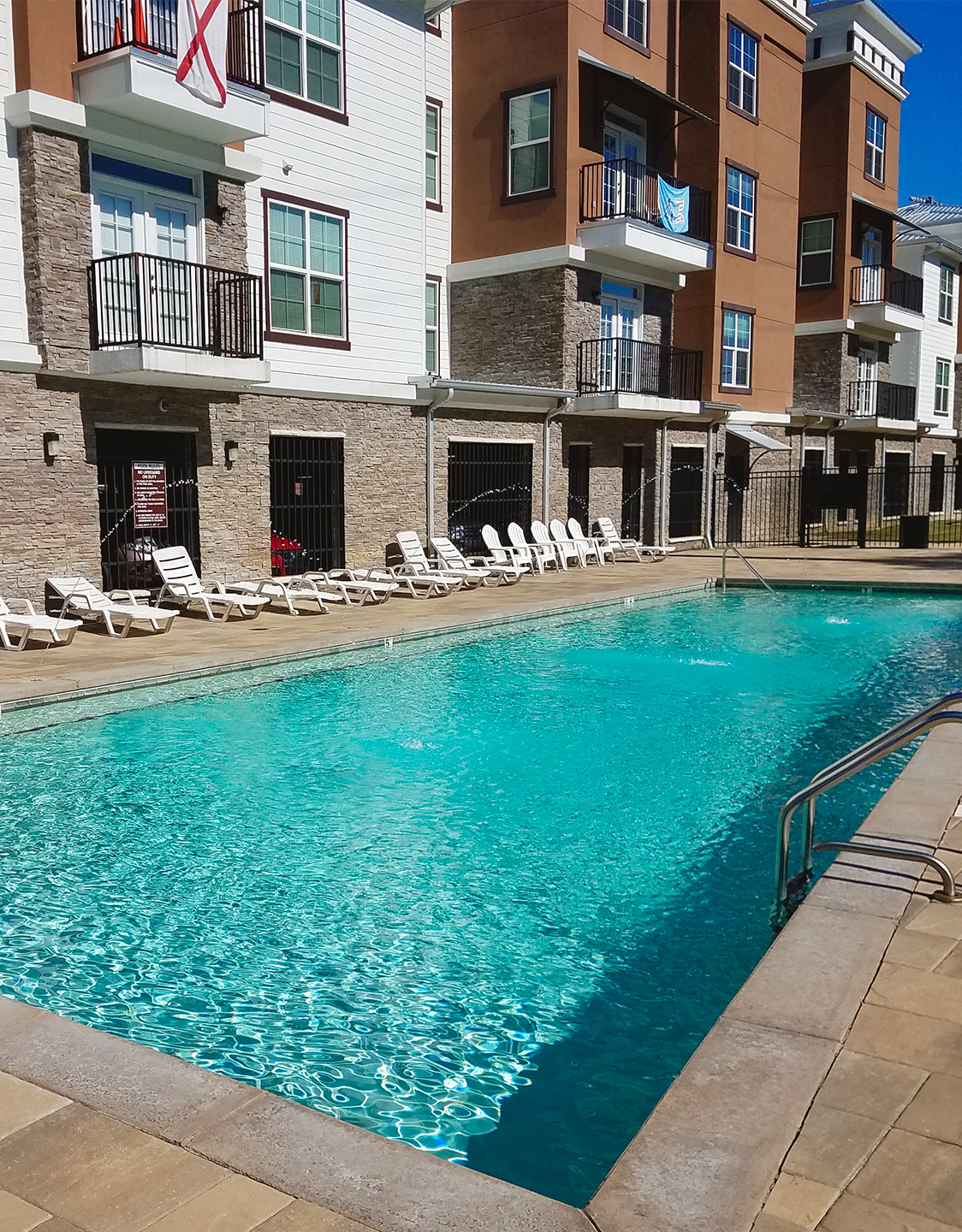 An outdoor swimming pool
